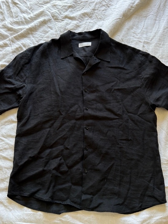 LAVI Other - Men's Black Casual Button-Down Shirt - 100%Linen